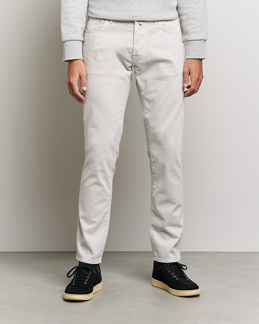 Herr | Byxor | Jacob Cohën | Bard 5-Pocket Cotton Trousers Off White