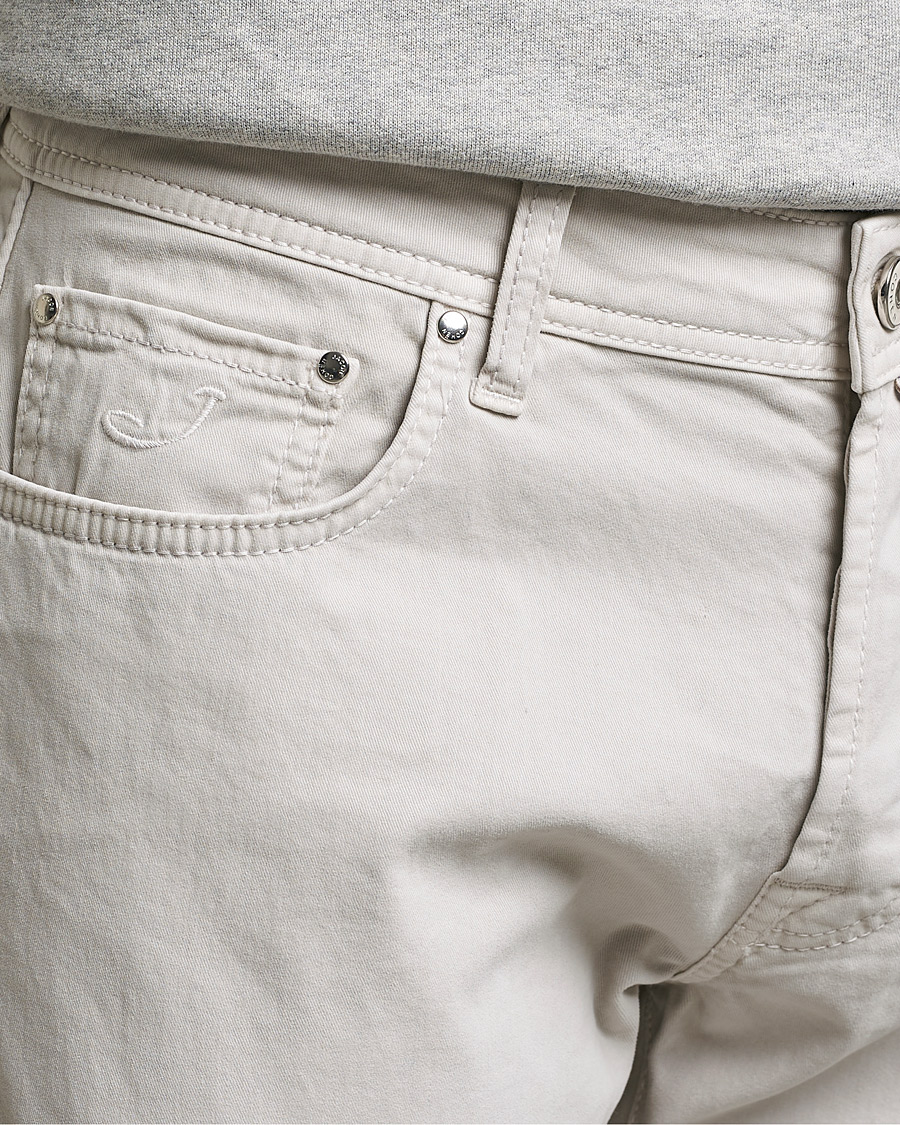 Herr | Byxor | Jacob Cohën | Bard 5-Pocket Cotton Trousers Off White