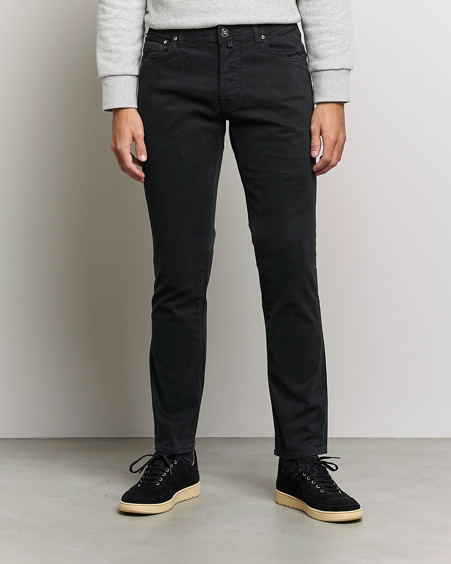 Herr | Byxor | Jacob Cohën | Bard 5-Pocket Cotton Trousers Black
