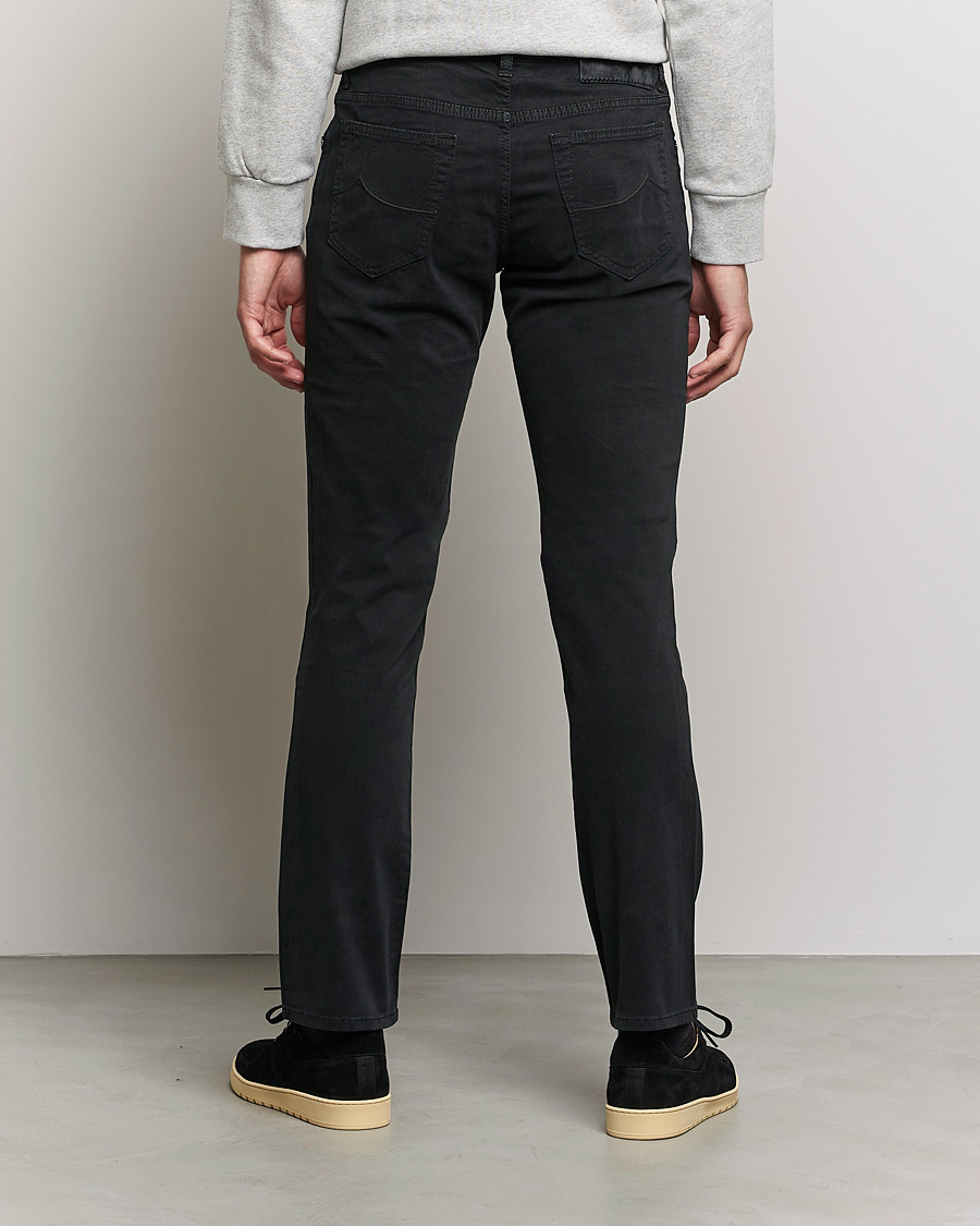 Herr | Byxor | Jacob Cohën | Bard 5-Pocket Cotton Trousers Black