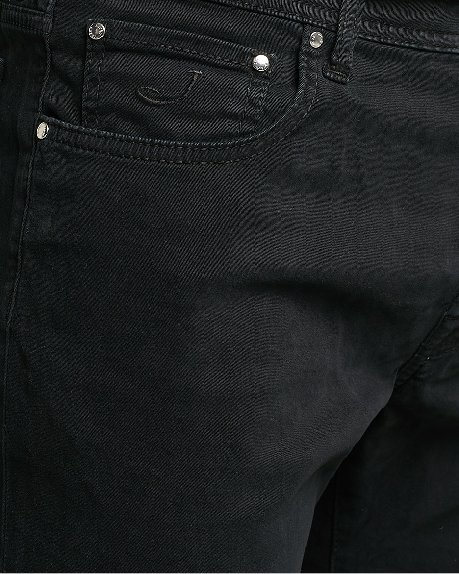 Herr | Byxor | Jacob Cohën | Bard 5-Pocket Cotton Trousers Black