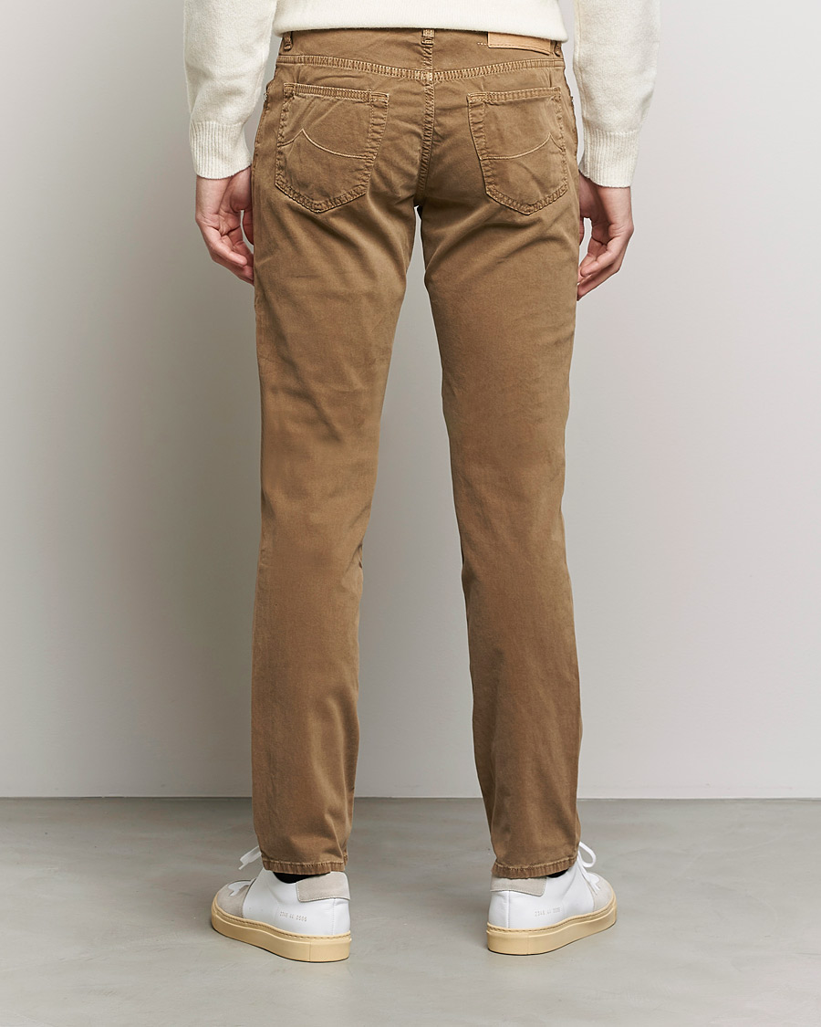 Herr | Byxor | Jacob Cohën | Bard 5-Pocket Cotton Trousers Light Brown