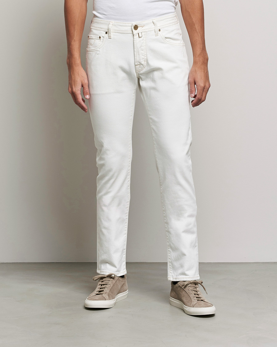 Herr | Jeans | Jacob Cohën | Nick Bio Cotton Slim Fit Jeans Off White