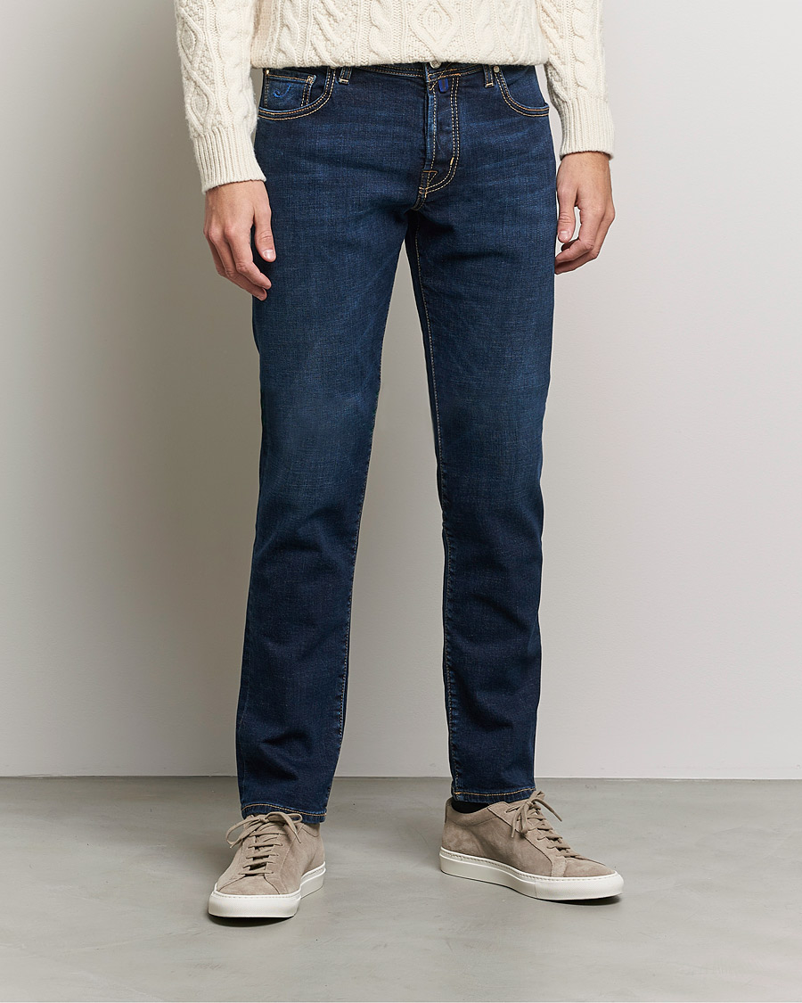 Herr | Jeans | Jacob Cohën | Nick Slim Fit Organic Cotton Jeans Mid Blue