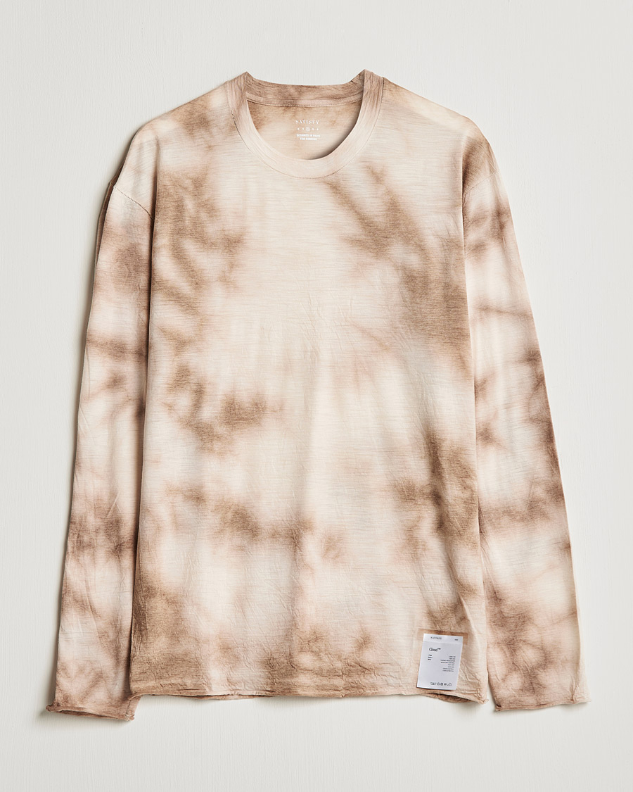 Herr | T-Shirts | Satisfy | CloudMerino Long Sleeve T-Shirt Thrush Batik
