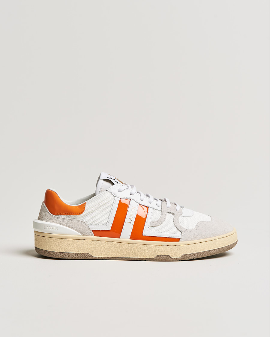 Herr | Lanvin Clay Low Top Sneakers White/Orange | Lanvin | Clay Low Top Sneakers White/Orange