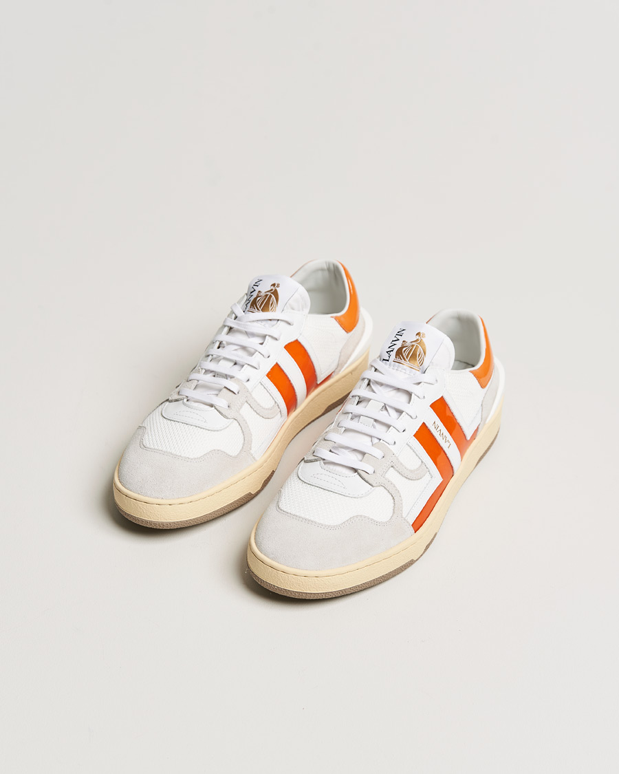 Herr | Lanvin Clay Low Top Sneakers White/Orange | Lanvin | Clay Low Top Sneakers White/Orange