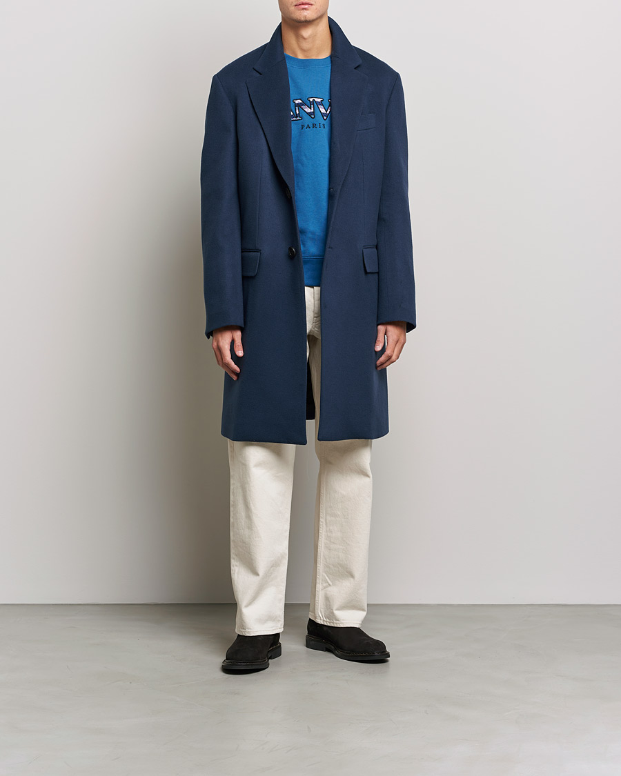 Herr | Lanvin | Lanvin | Classic Wool Coat Midnight Blue
