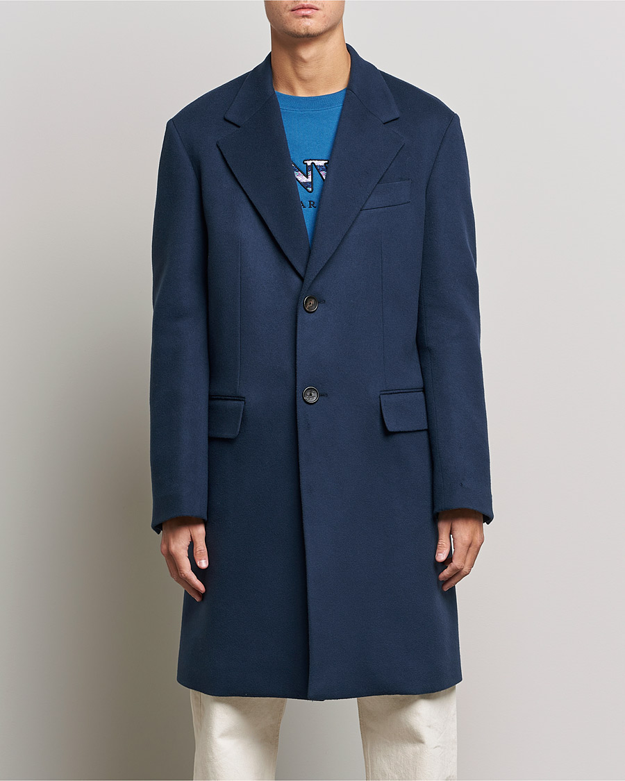 Herr | Jackor | Lanvin | Classic Wool Coat Midnight Blue