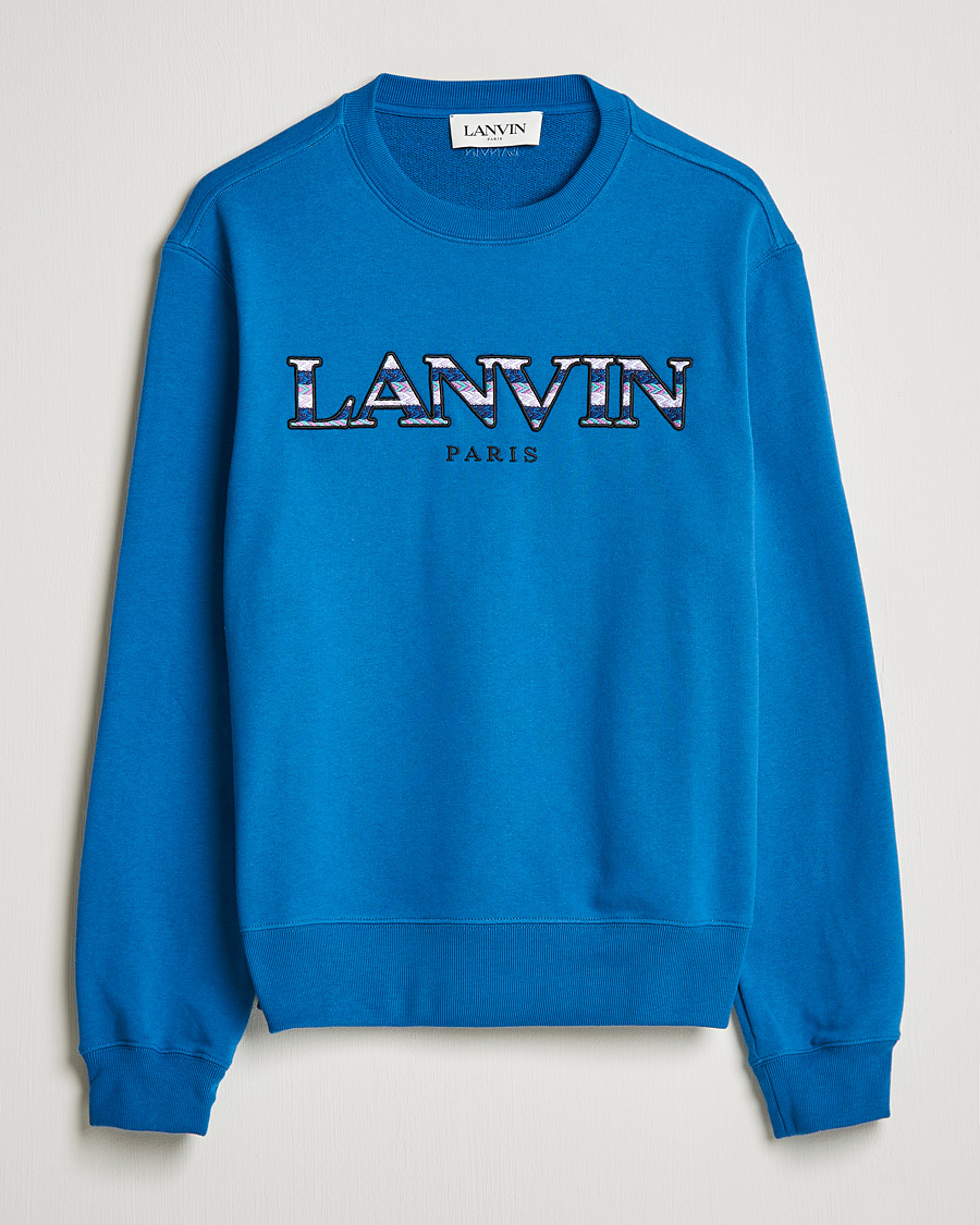 Herr | Tröjor | Lanvin | Curb Logo Sweatshirt Blue Ocean