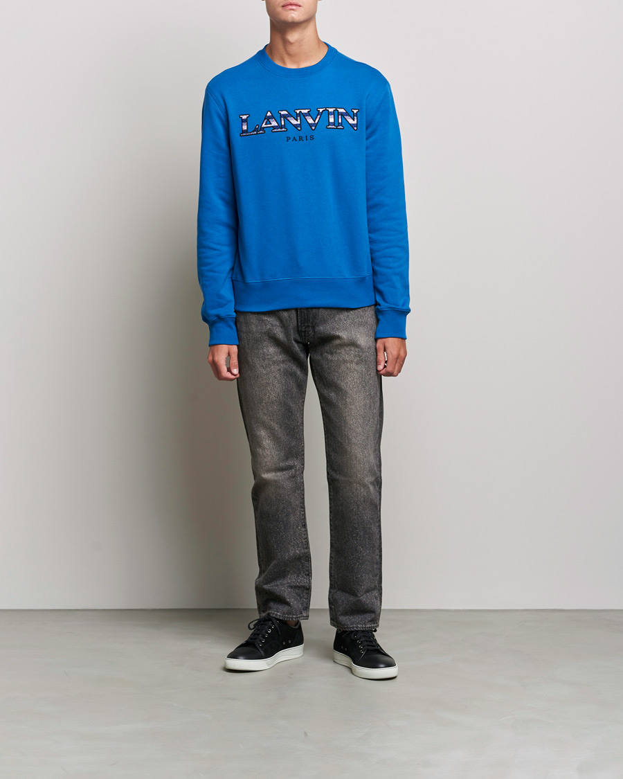 Herr | Lanvin | Lanvin | Curb Logo Sweatshirt Blue Ocean