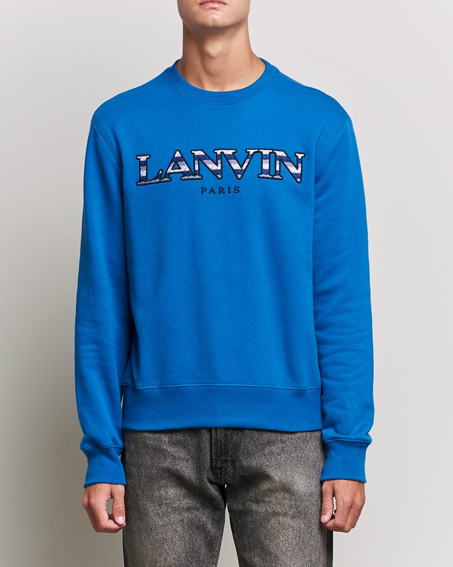Herr | Tröjor | Lanvin | Curb Logo Sweatshirt Blue Ocean