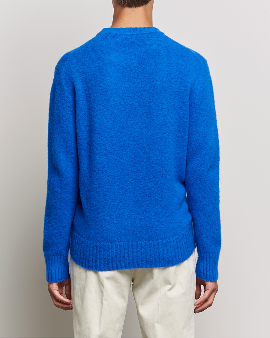 Herr | Tröjor | Piacenza Cashmere | Brushed Wool Crew Neck Royal Blue