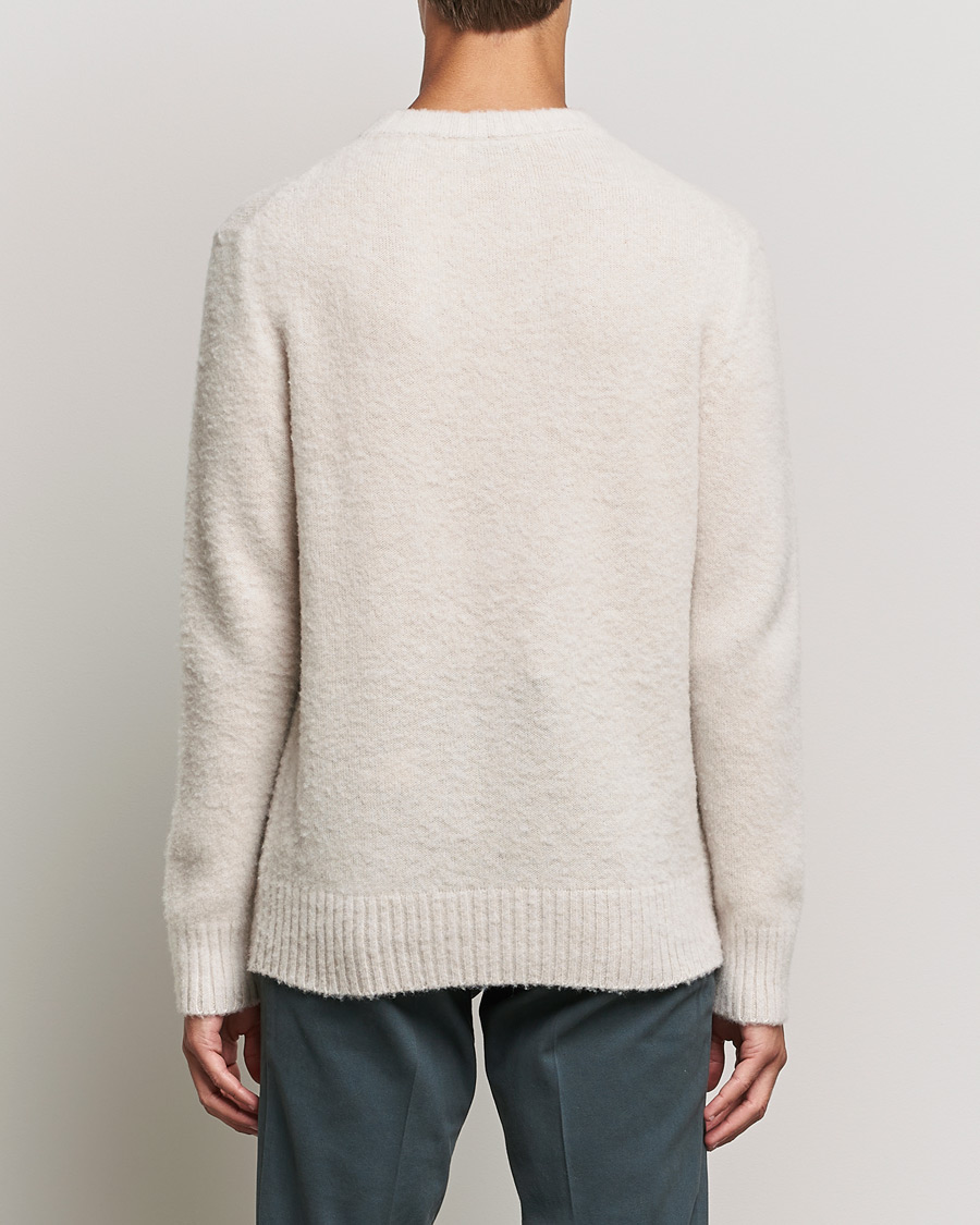 Herr | Tröjor | Piacenza Cashmere | Brushed Wool Crew Neck Beige