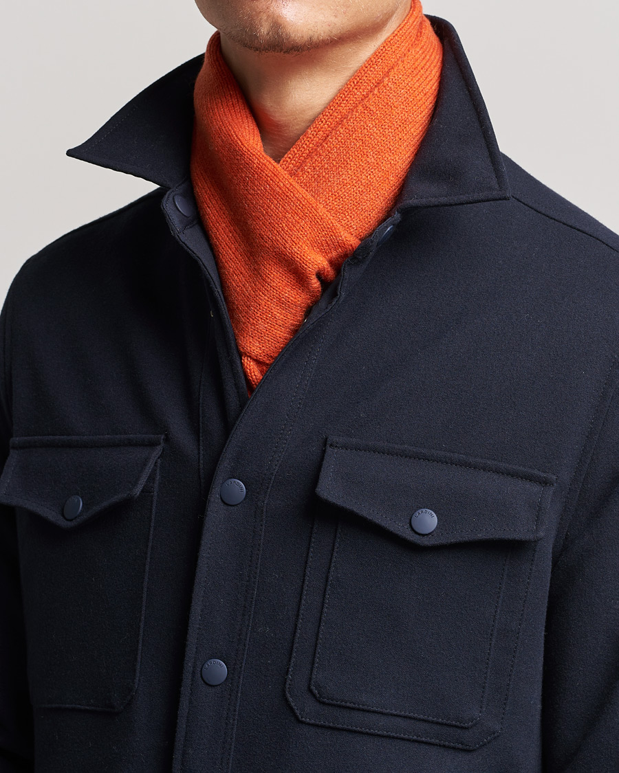 Herr | Piacenza Cashmere Short Loop Cashmere Scarf Orange | Piacenza Cashmere | Short Loop Cashmere Scarf Orange