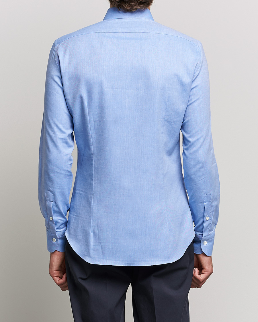 Herr | Skjortor | Mazzarelli | Soft Twill Cotton Shirt Light Blue
