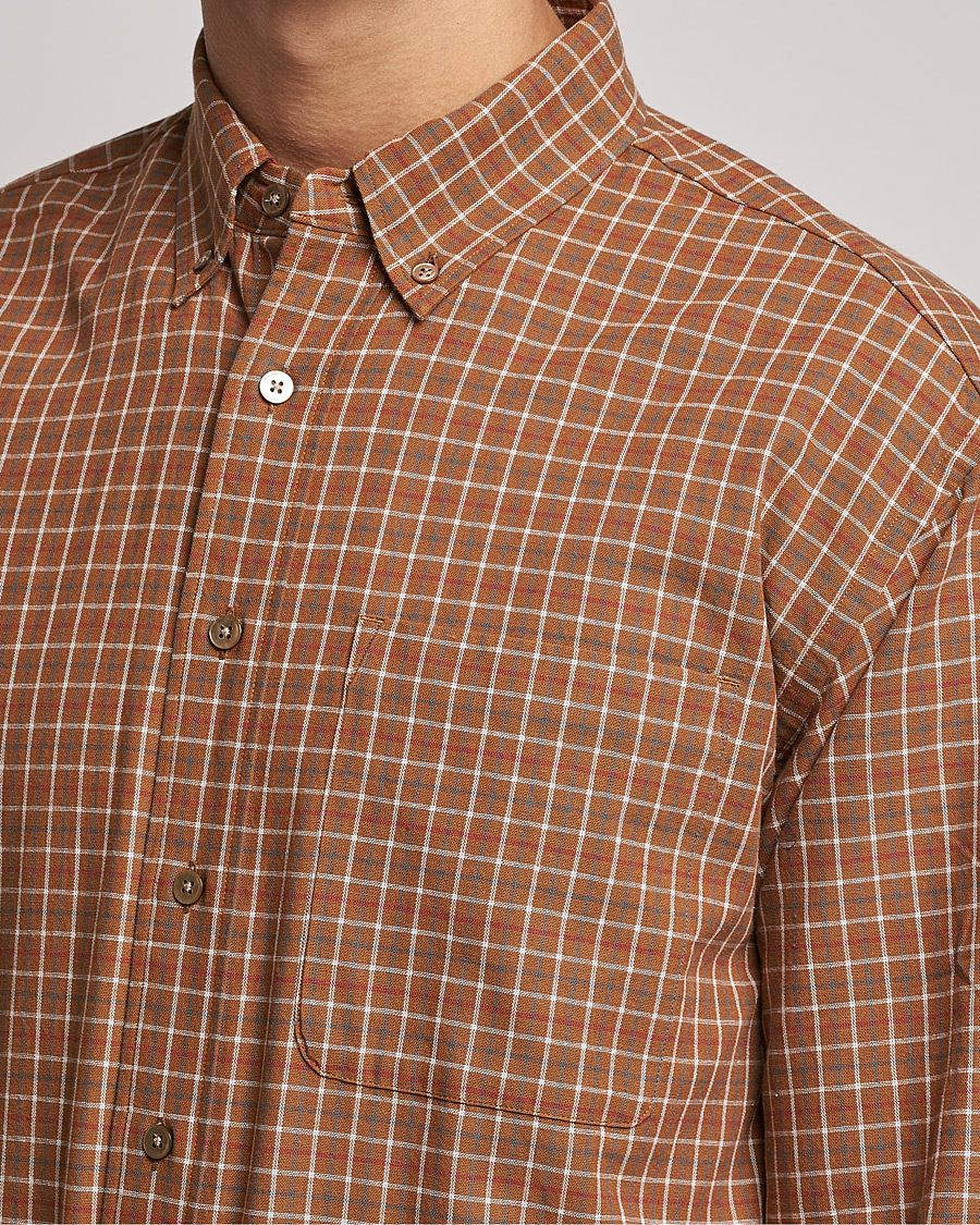 Herr | Skjortor | Snow Peak | Warm Cotton Button Down Shirt Brown Check