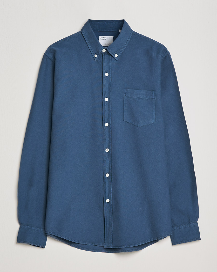 Herr | Skjortor | Colorful Standard | Classic Organic Oxford Button Down Shirt Petrol Blue