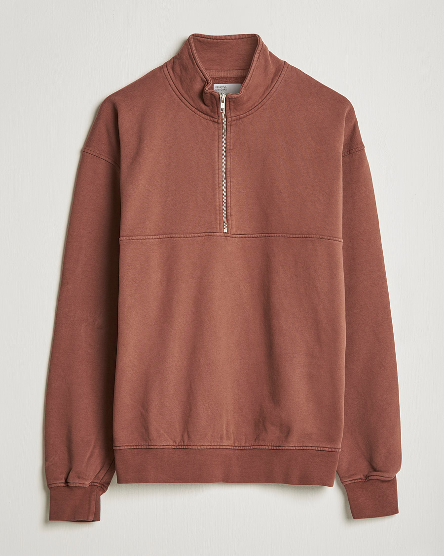 Herr | Tröjor | Colorful Standard | Classic Organic Half-Zip Cinnamon Brown