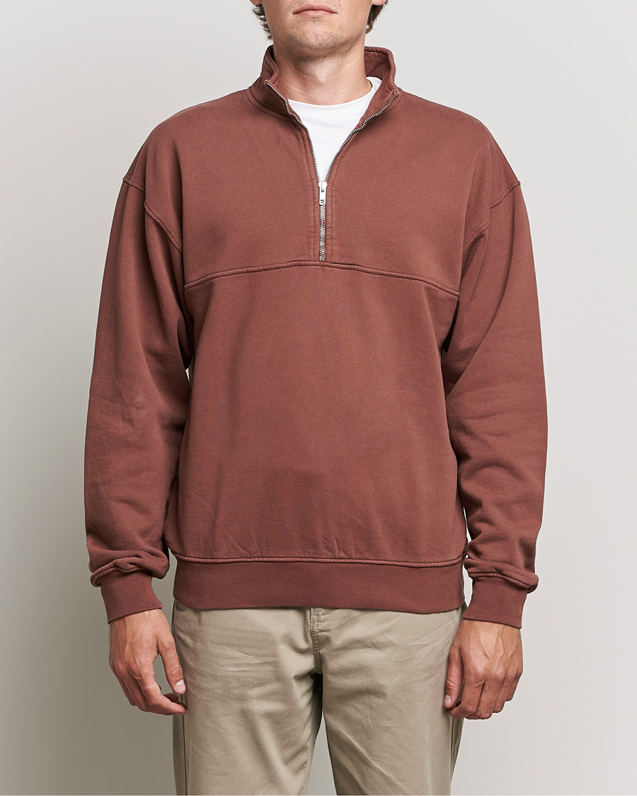 Herr | Tröjor | Colorful Standard | Classic Organic Half-Zip Cinnamon Brown