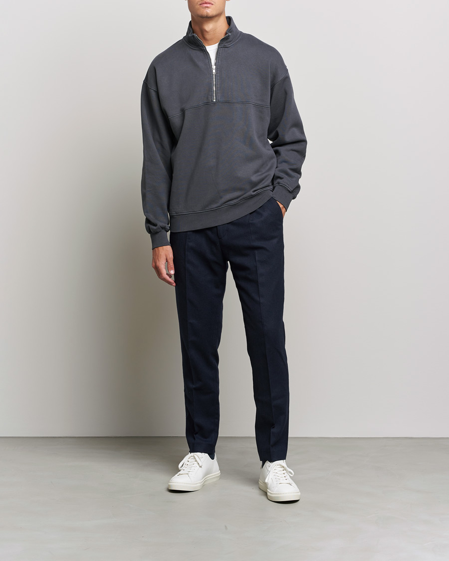 Herr | Tröjor | Colorful Standard | Classic Organic Half-Zip Lava Grey