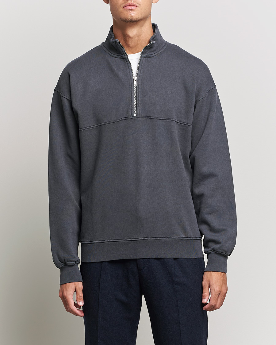 Herr | Tröjor | Colorful Standard | Classic Organic Half-Zip Lava Grey