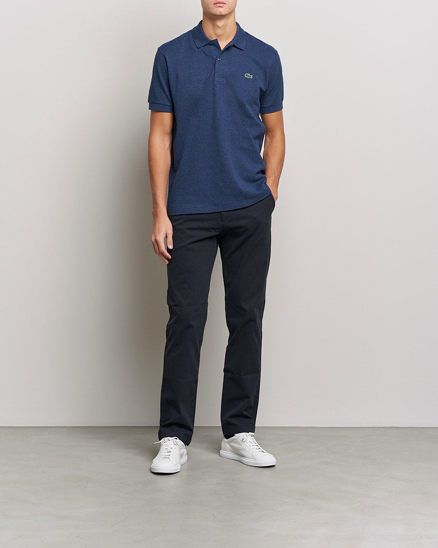 Herr | Pikéer | Lacoste | Original Polo Melange Piké Dark Indigo Blue