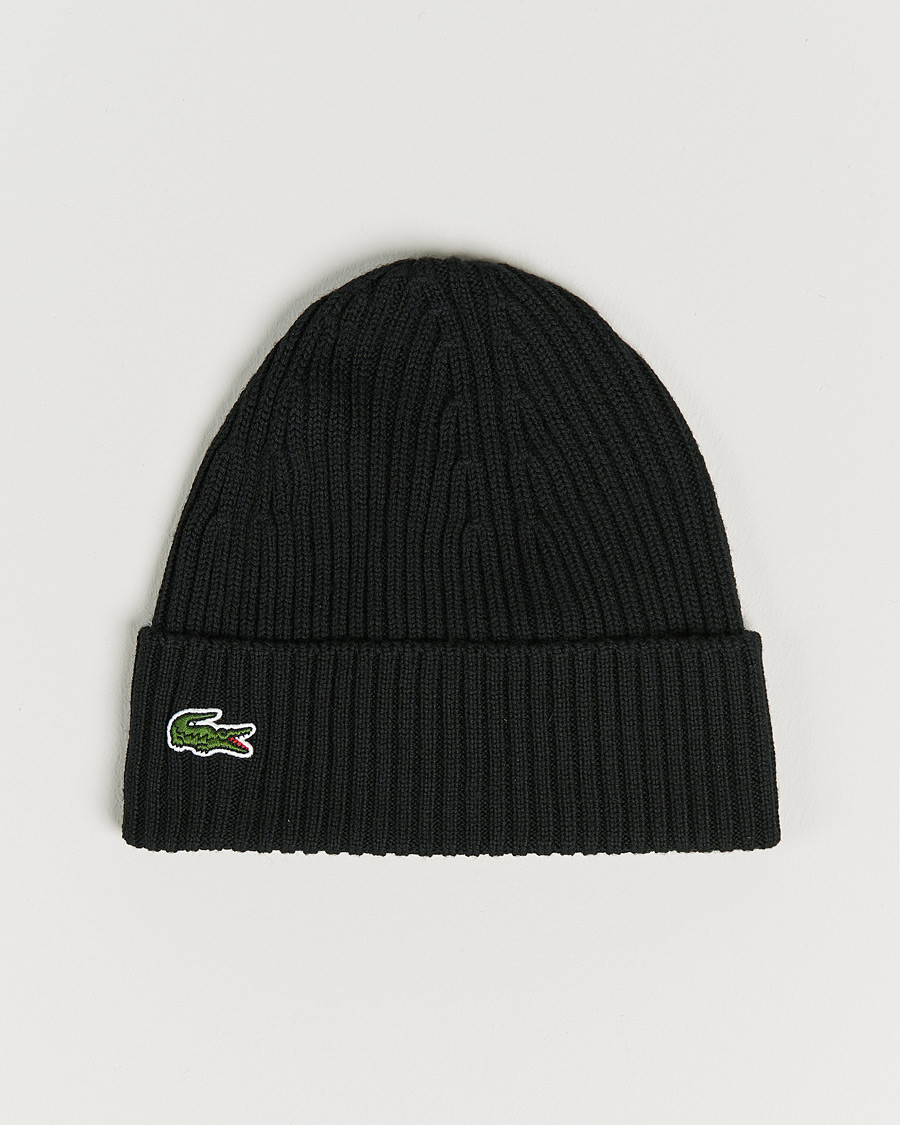 Herr | Lacoste Wool Knitted Beanie Black | Lacoste | Wool Knitted Beanie Black