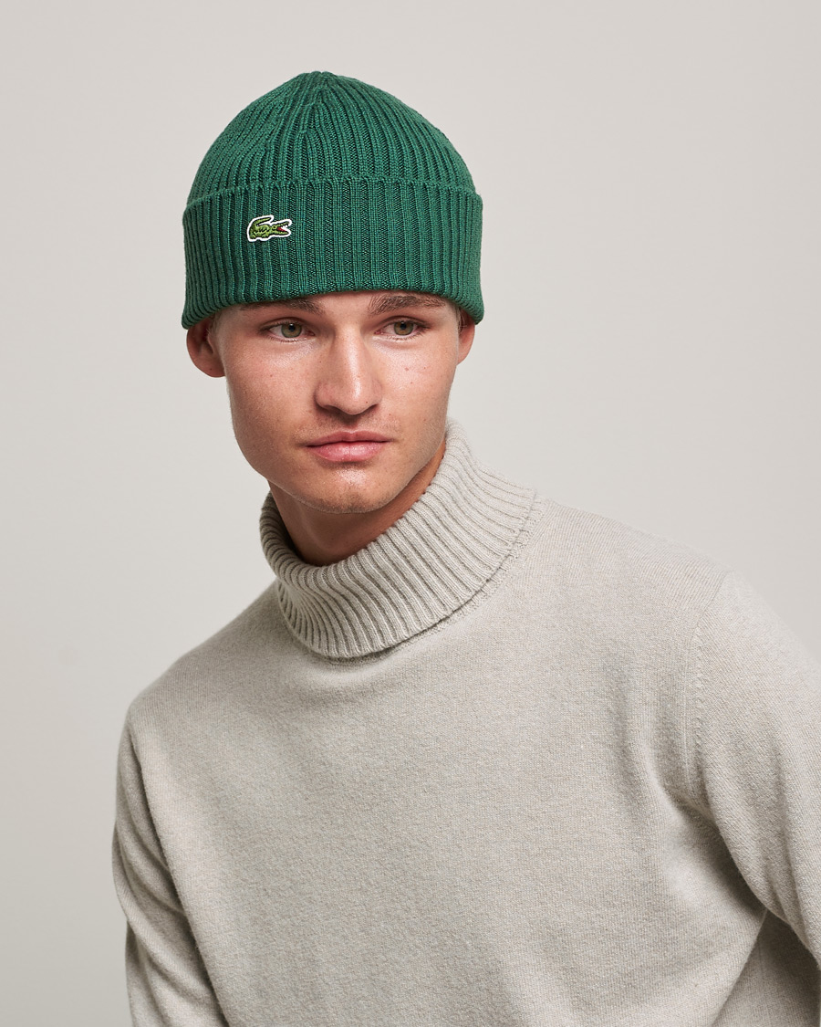 Herr | Mössor | Lacoste | Wool Knitted Beanie Green