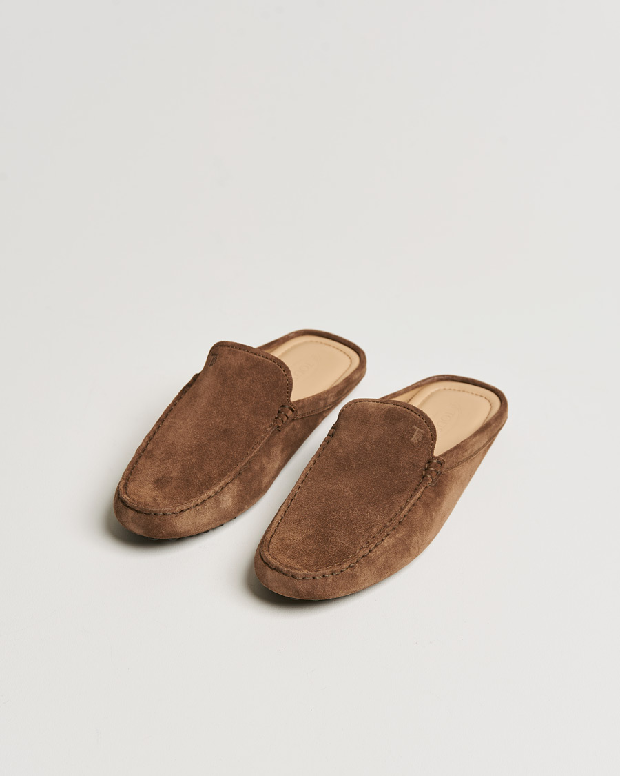 Herr | Tod's Gommino Slippers Dark Brown Suede | Tod's | Gommino Slippers Dark Brown Suede