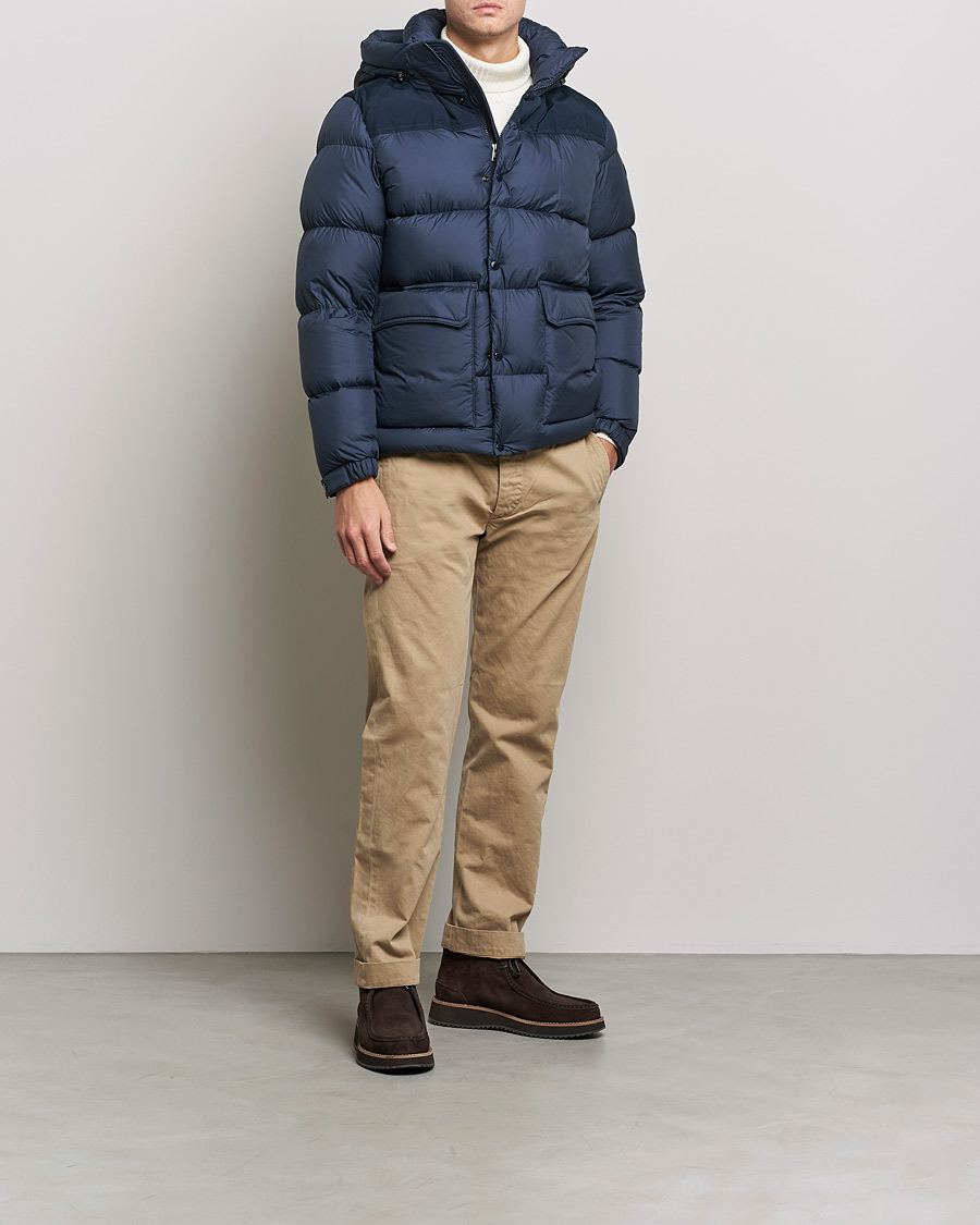 Herr | Jackor | Woolrich | Microfiber Sierra Padded Jacket Melton Blue