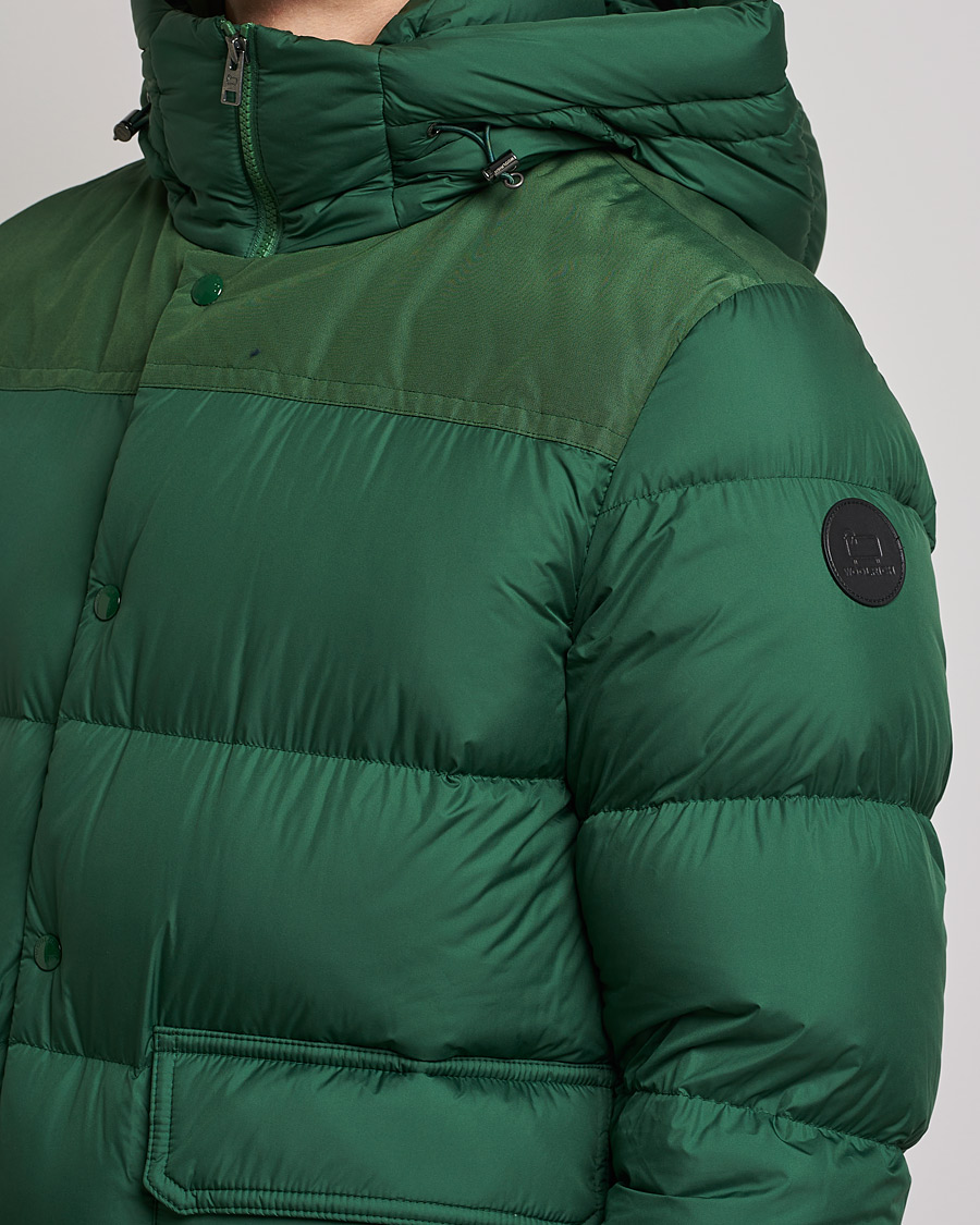 Herr | Jackor | Woolrich | Microfiber Sierra Padded Jacket Waxed Green