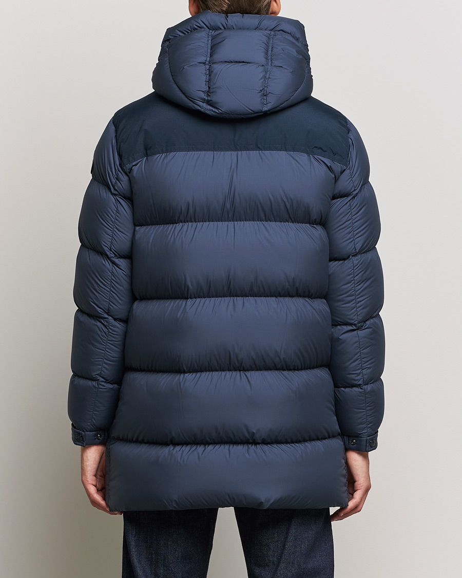 Herr | Jackor | Woolrich | Microfiber Sierra Padded Parka Melton Blue