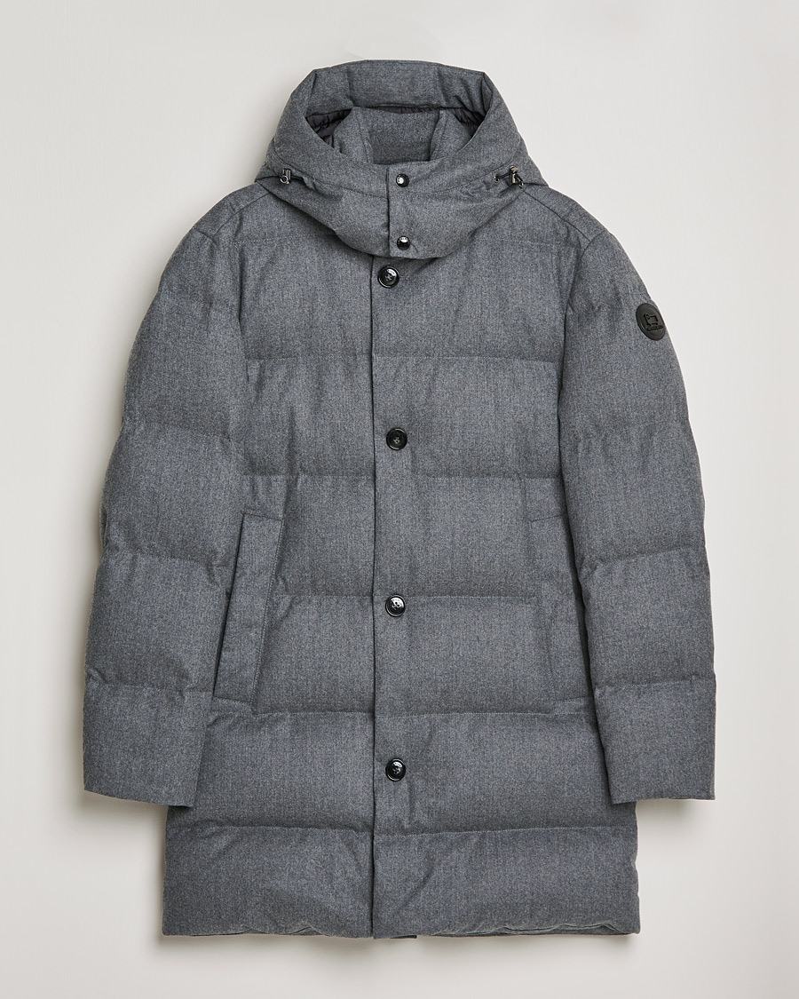 Herr | Jackor | Woolrich | Luxe Long Parka Medium Grey Melange