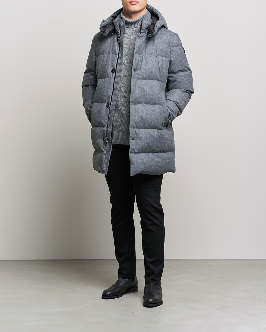 Herr | Jackor | Woolrich | Luxe Long Parka Medium Grey Melange