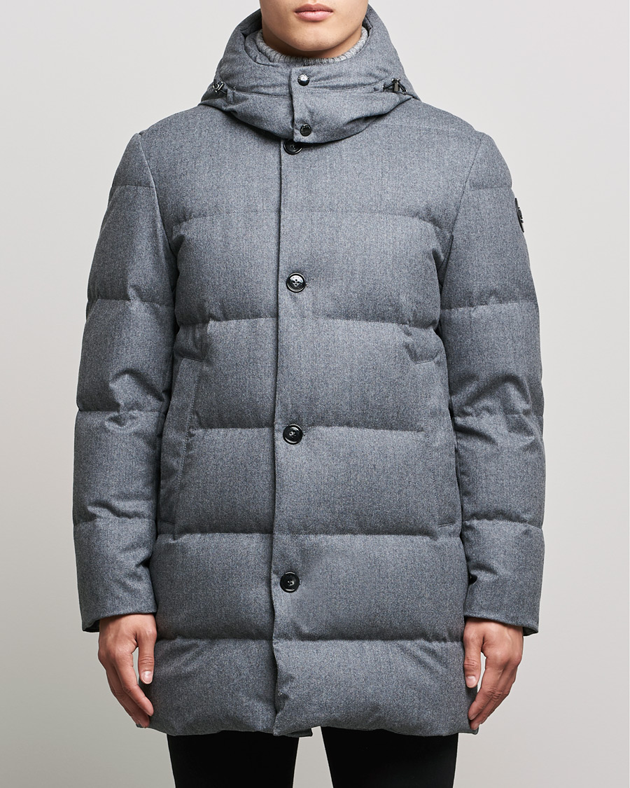 Herr | Jackor | Woolrich | Luxe Long Parka Medium Grey Melange