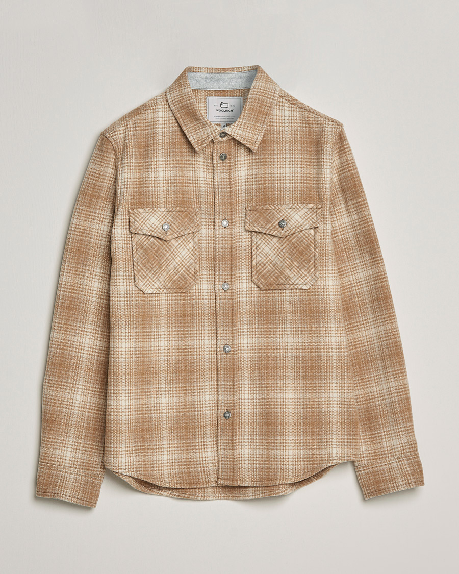 Herr | Skjortor | Woolrich | Alaskan Melton Wool Overshirt Camel Hunting