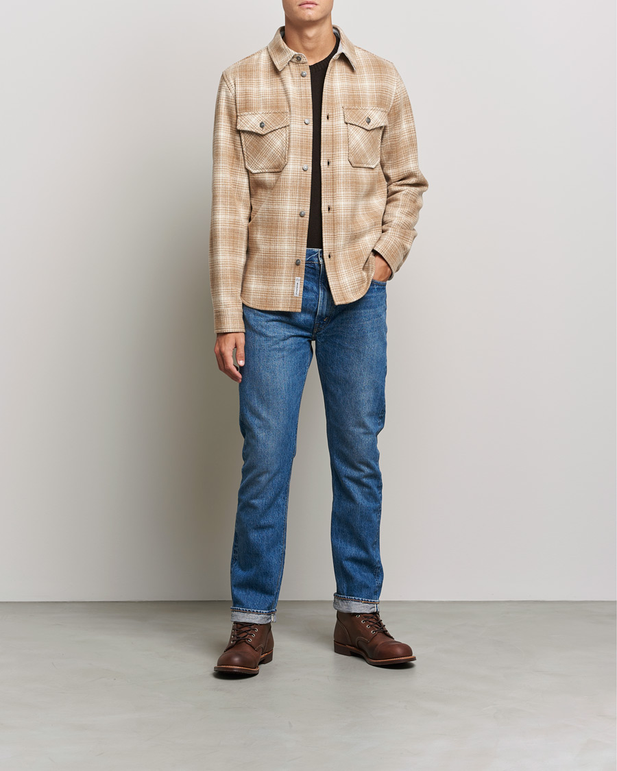 Herr | Skjortor | Woolrich | Alaskan Melton Wool Overshirt Camel Hunting