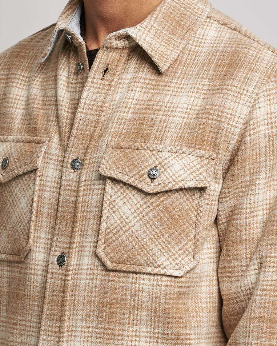 Herr | Skjortor | Woolrich | Alaskan Melton Wool Overshirt Camel Hunting