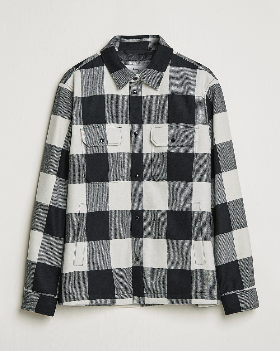 Herr | Skjortor | Woolrich | Alaskan Wool Padded Overshirt White Buffalo