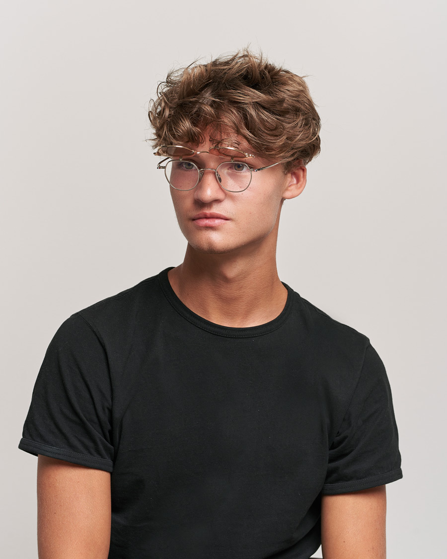 Herr | Thom Browne TB-S812 Flip-Up Sunglasses White Gold/Silver | Thom Browne | TB-S812 Flip-Up Sunglasses White Gold/Silver