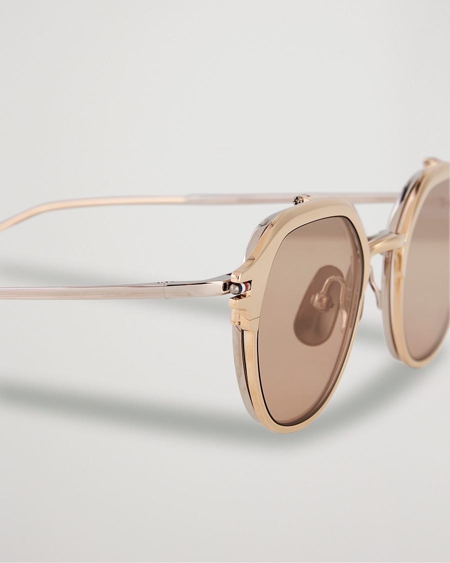 Herr | Thom Browne TB-S812 Flip-Up Sunglasses White Gold/Silver | Thom Browne | TB-S812 Flip-Up Sunglasses White Gold/Silver
