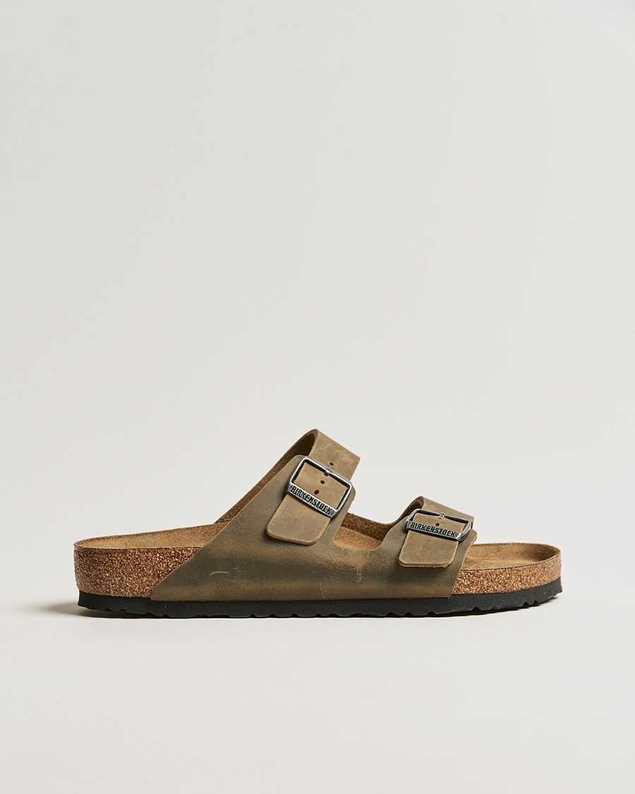 Herr | Sandaler & Tofflor | BIRKENSTOCK | Arizona Soft Footbed Faded Khaki Oiled Leather