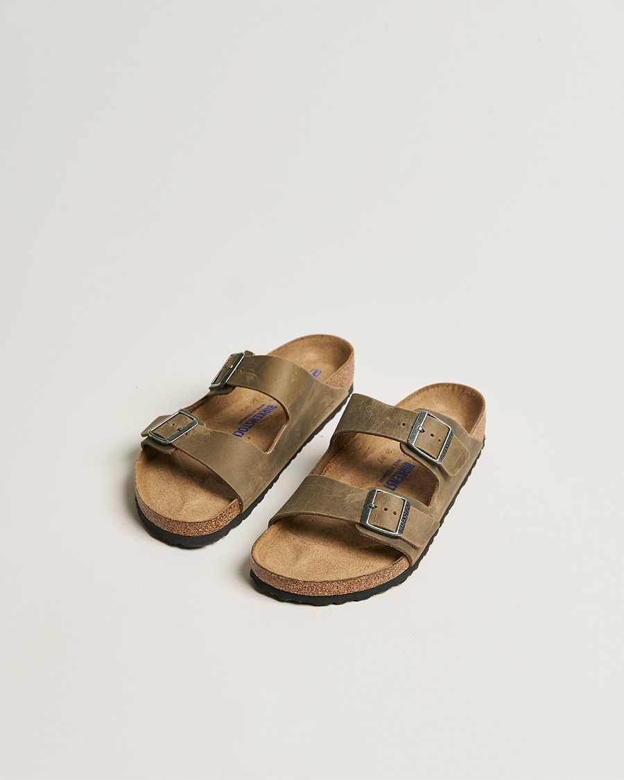 Herr | Sandaler & Tofflor | BIRKENSTOCK | Arizona Soft Footbed Faded Khaki Oiled Leather