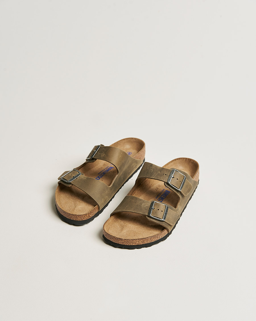 Herre | Sandaler og tøfler | BIRKENSTOCK | Arizona Soft Footbed Faded Khaki Oiled Leather