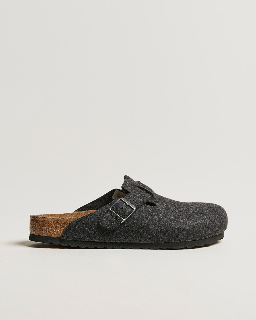 Herr | Sandaler & Tofflor | BIRKENSTOCK | Boston Classic Footbed Wool Felt Antracite