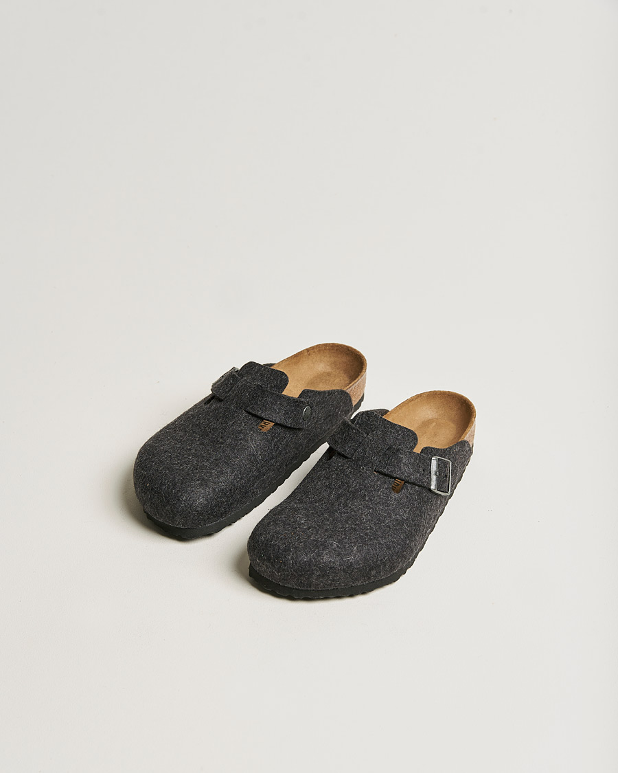 Herr | Sandaler & Tofflor | BIRKENSTOCK | Boston Classic Footbed Wool Felt Antracite