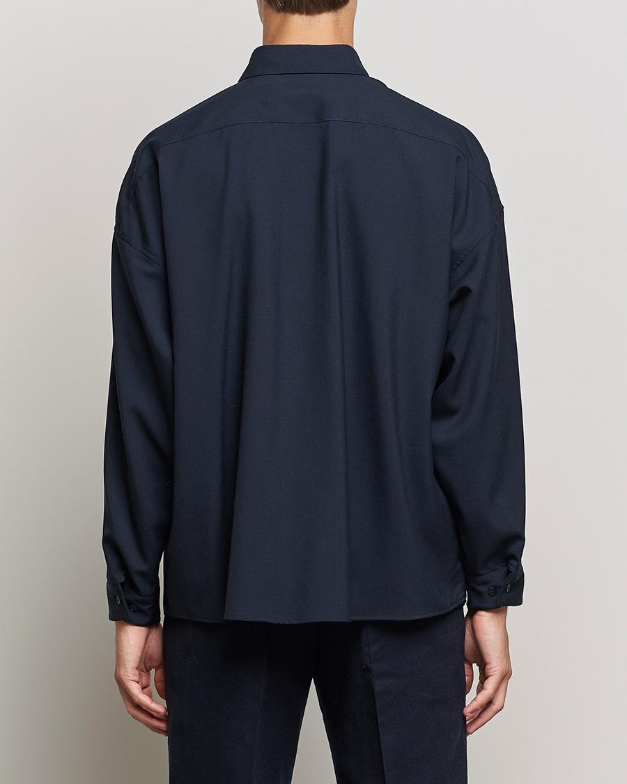 Herr | Skjortor | Marni | Tropical Wool Oversize Shirt Blublack