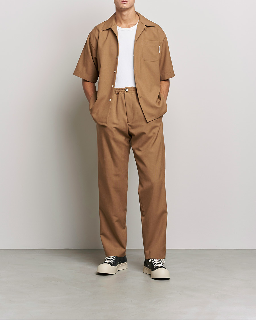 Herr | Byxor | Marni | Tropical Wool Trousers Beige