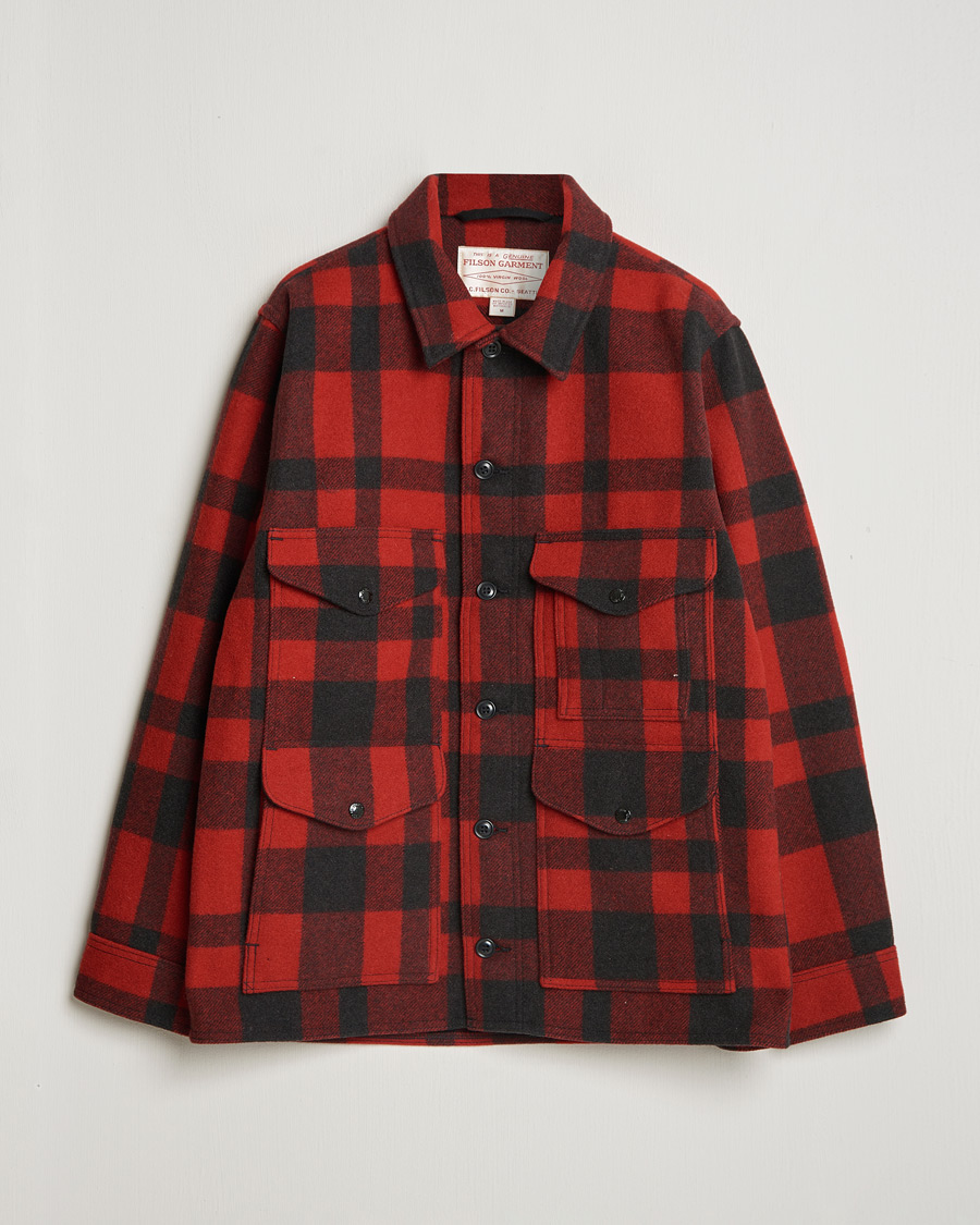 Herr | Jackor | Filson | Mackinaw Wool Cruiser Red/Black Plaid